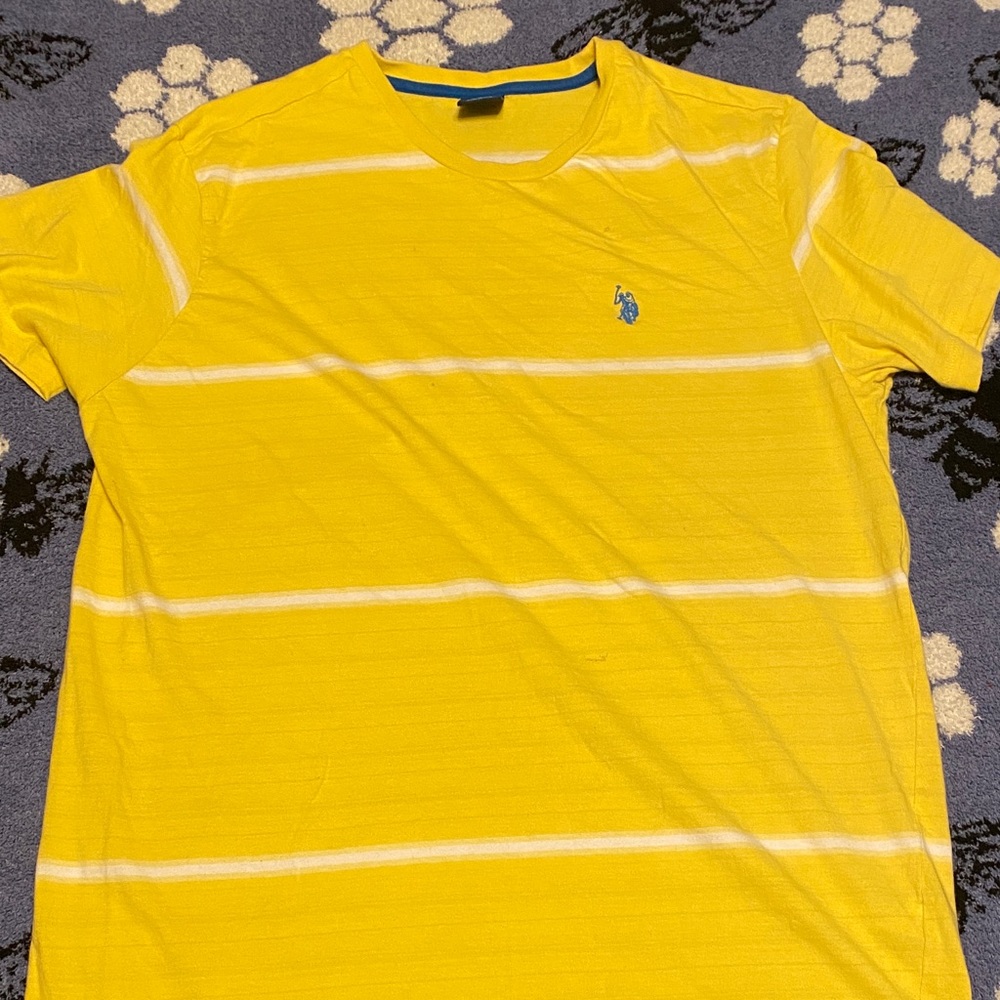 U.S. Polo Assn. Yellow and White Striped Tee
